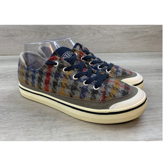 Keen Shoes - Keen Elsa Lite Women's 7.5 Plaid Wool Sneakers Grey‎ Red Comfort Shoes